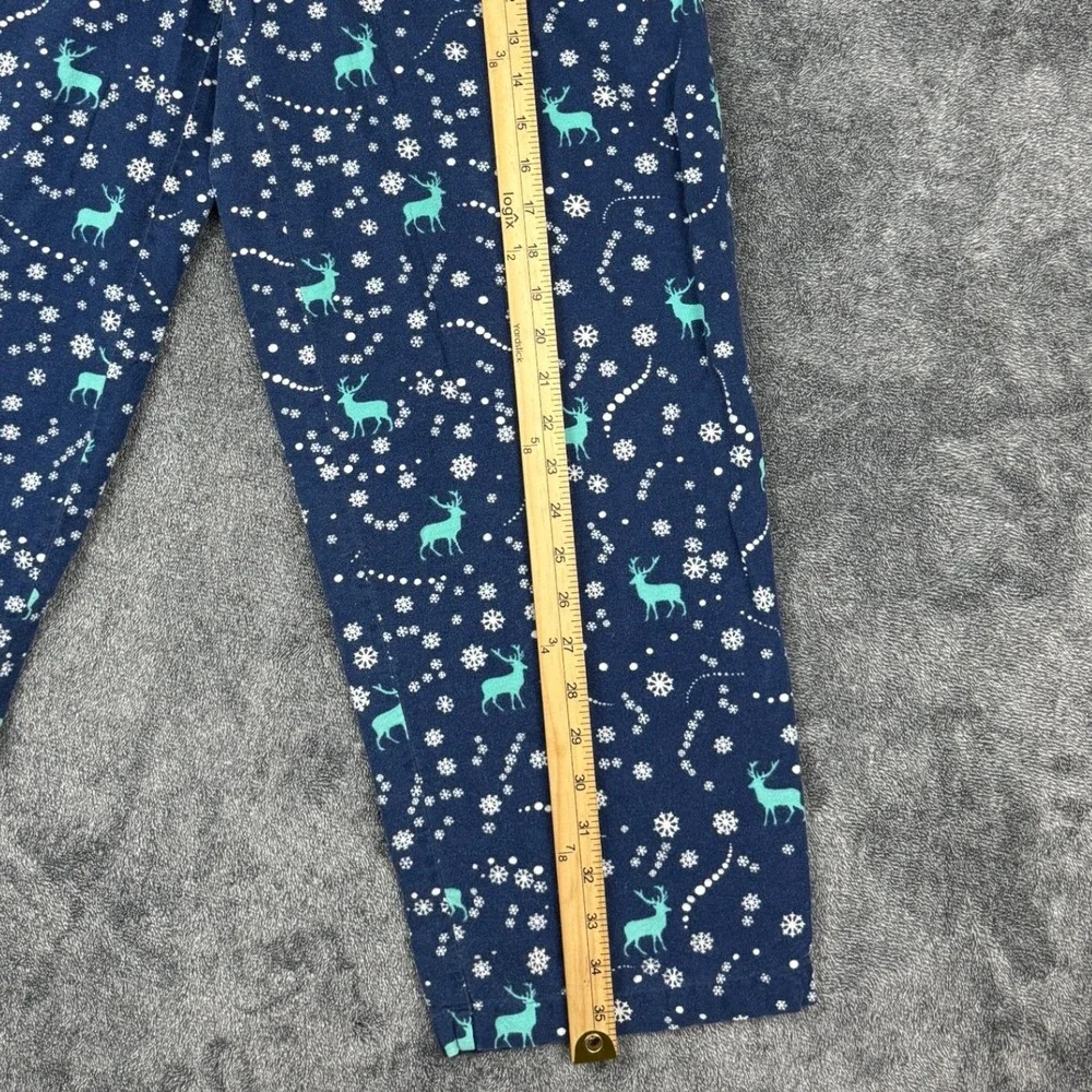 Charter‎ Club Intimates Womens Small Navy Blue Reindeer Snowflake Pajama Pants
